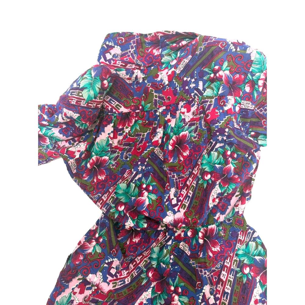 Dawn Joy vintage purple fuchsia floral print jumper - Picture 6 of 8